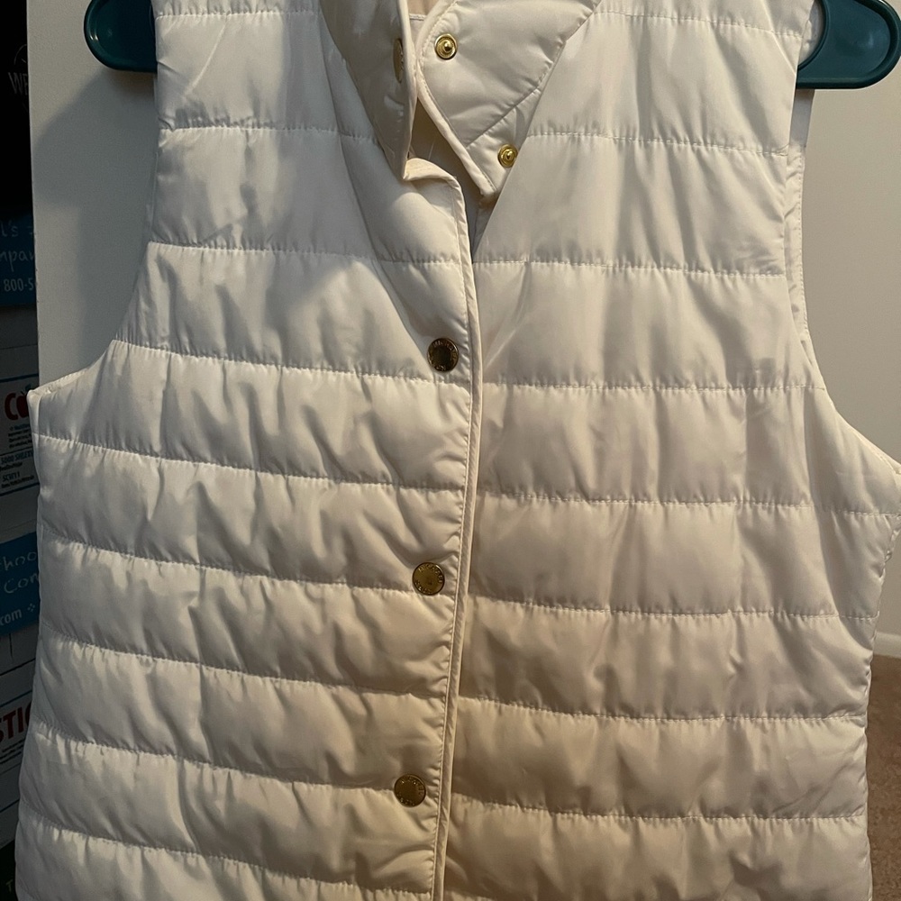 Michael kors puffed white vest